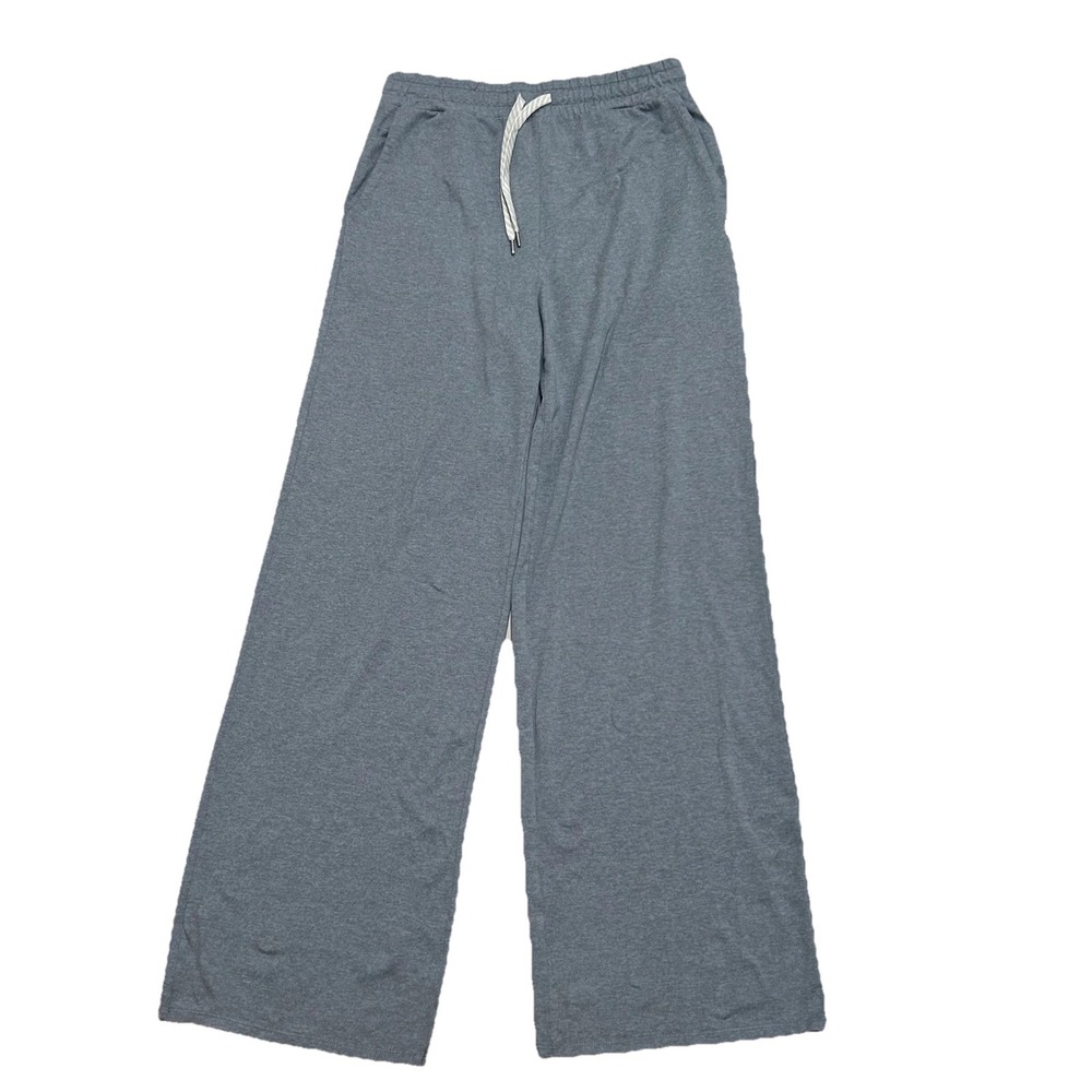 Vuori Performance Lounge Pants Heather Grey Wide Leg Drawstring Womens Small